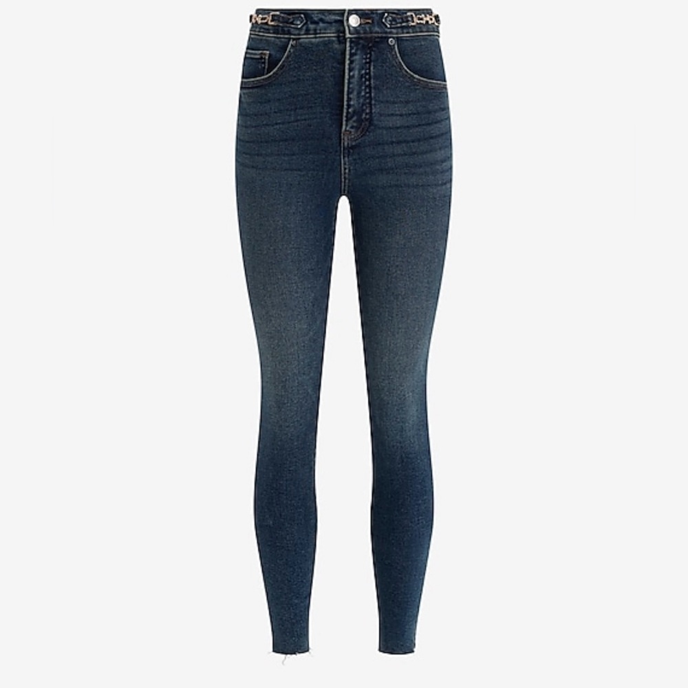 High waisted Express dark wash jeans NEW 4
